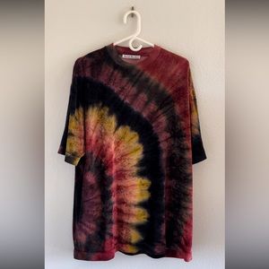2022 acne studios tie dye velour t-shirt
